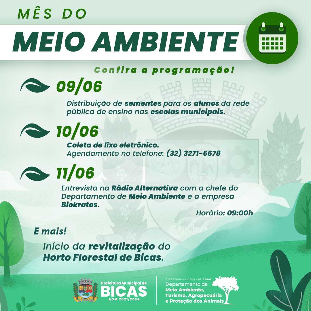 Prefeitura Municipal De Bicas - Mês Do Meio Ambiente - Confira O ...